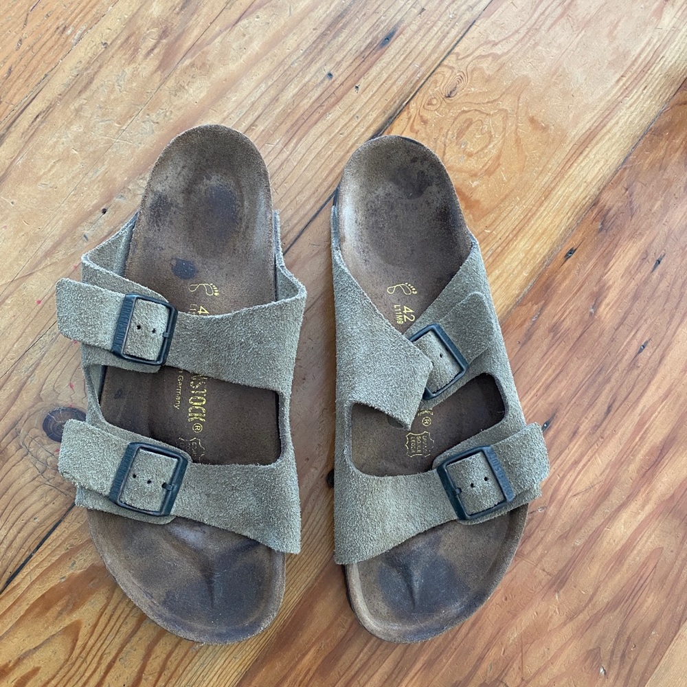 Birkenstocks tan suede